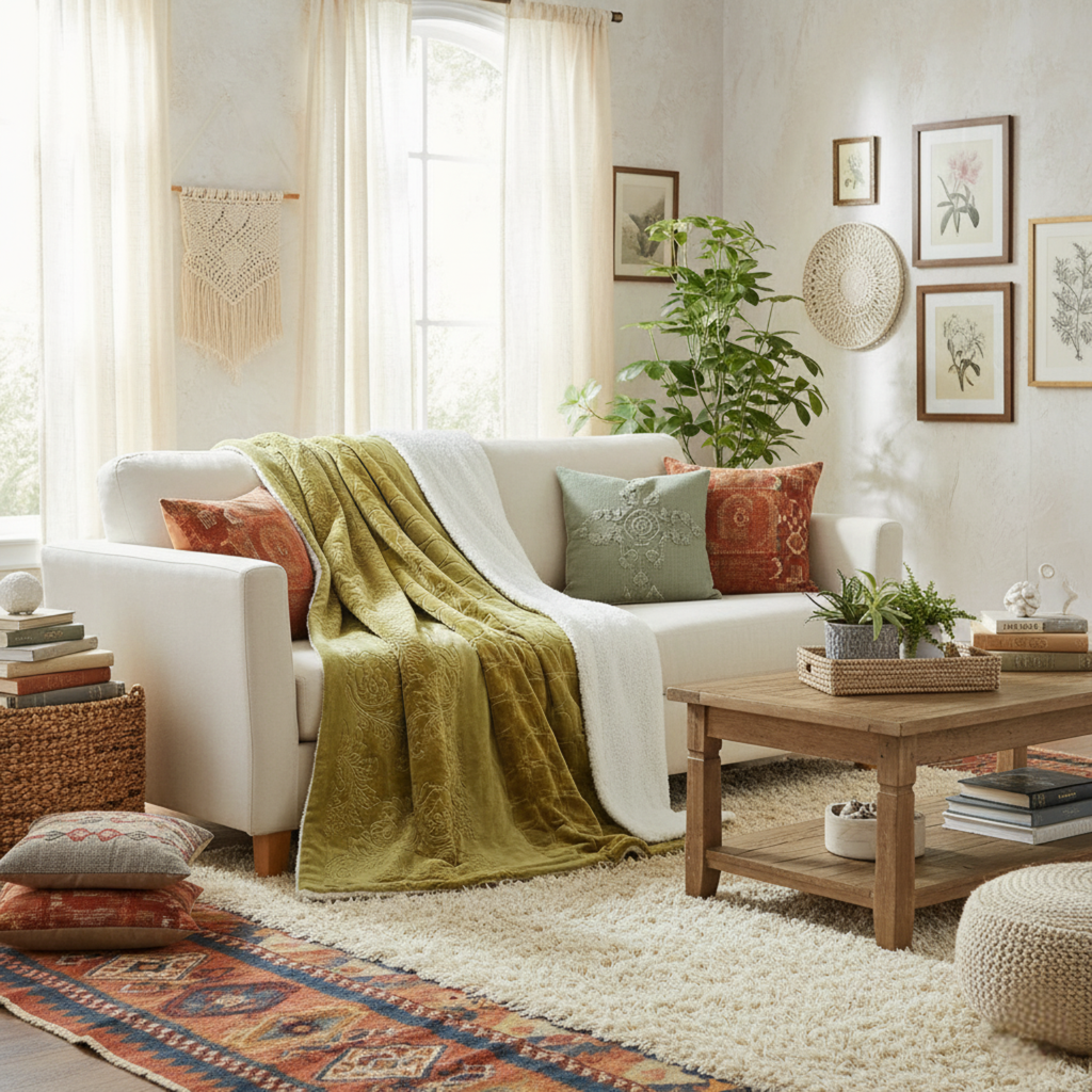 Olive Chartreuse Embossed Sherpa Blanket