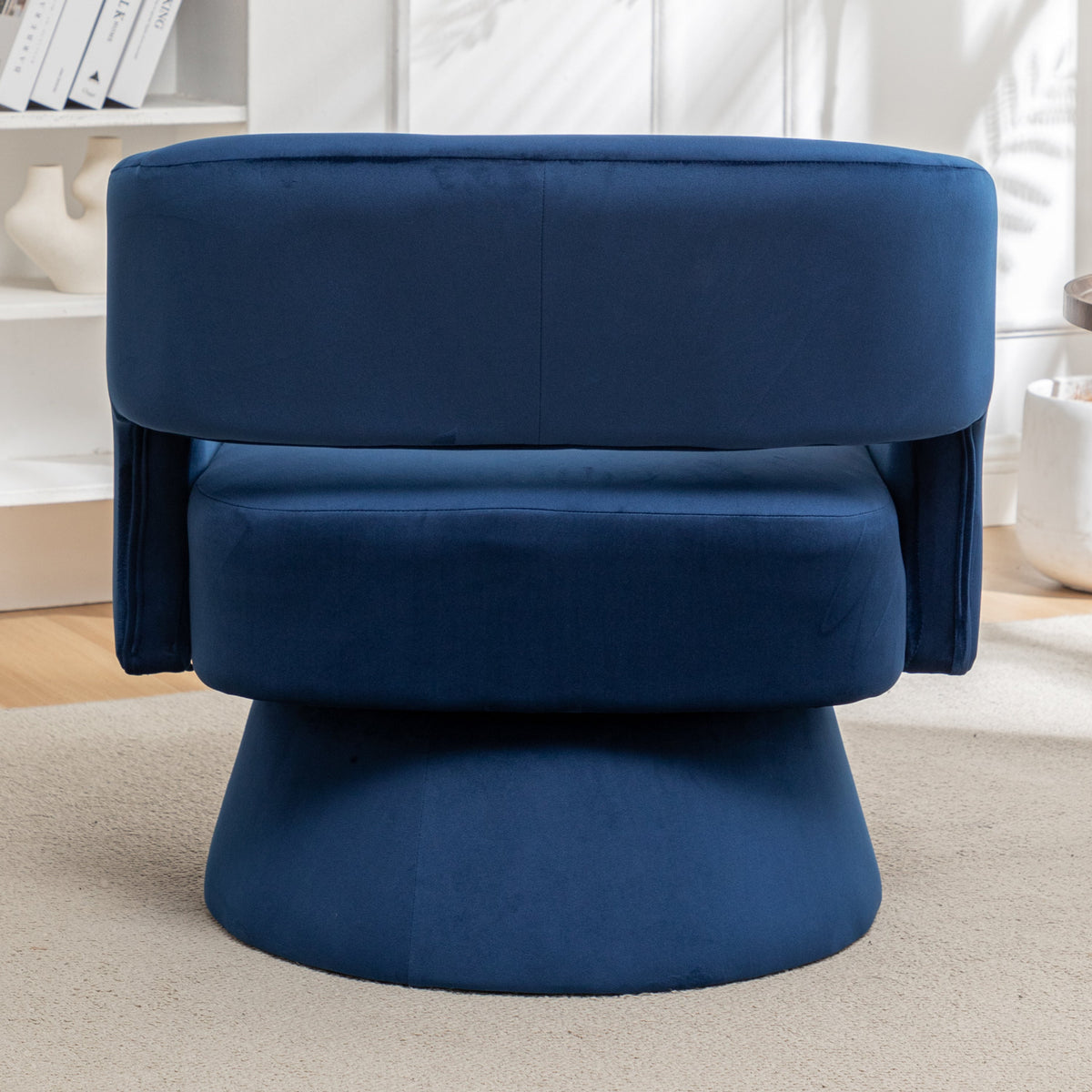 Velvet 360° Swivel Barrel Accent Chair
