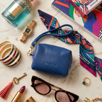 Mini Zipper Bag with Wristlet - Cobalt Blue