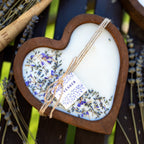 Lavender Heart Dough Bowl Candle