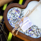 Lavender Heart Dough Bowl Candle