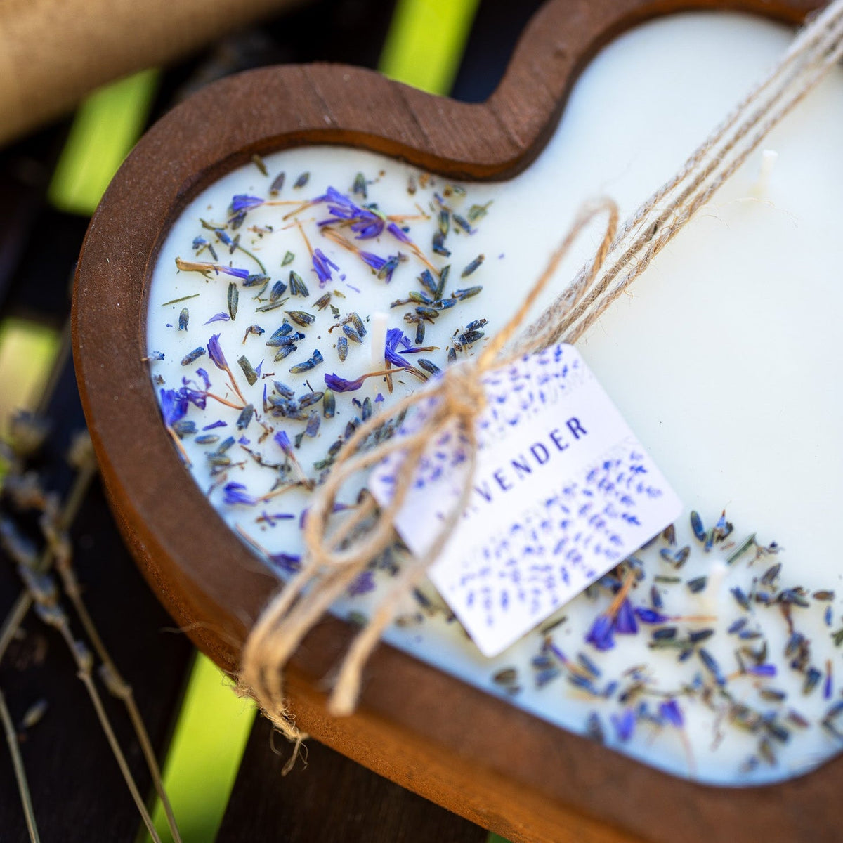 Lavender Heart Dough Bowl Candle