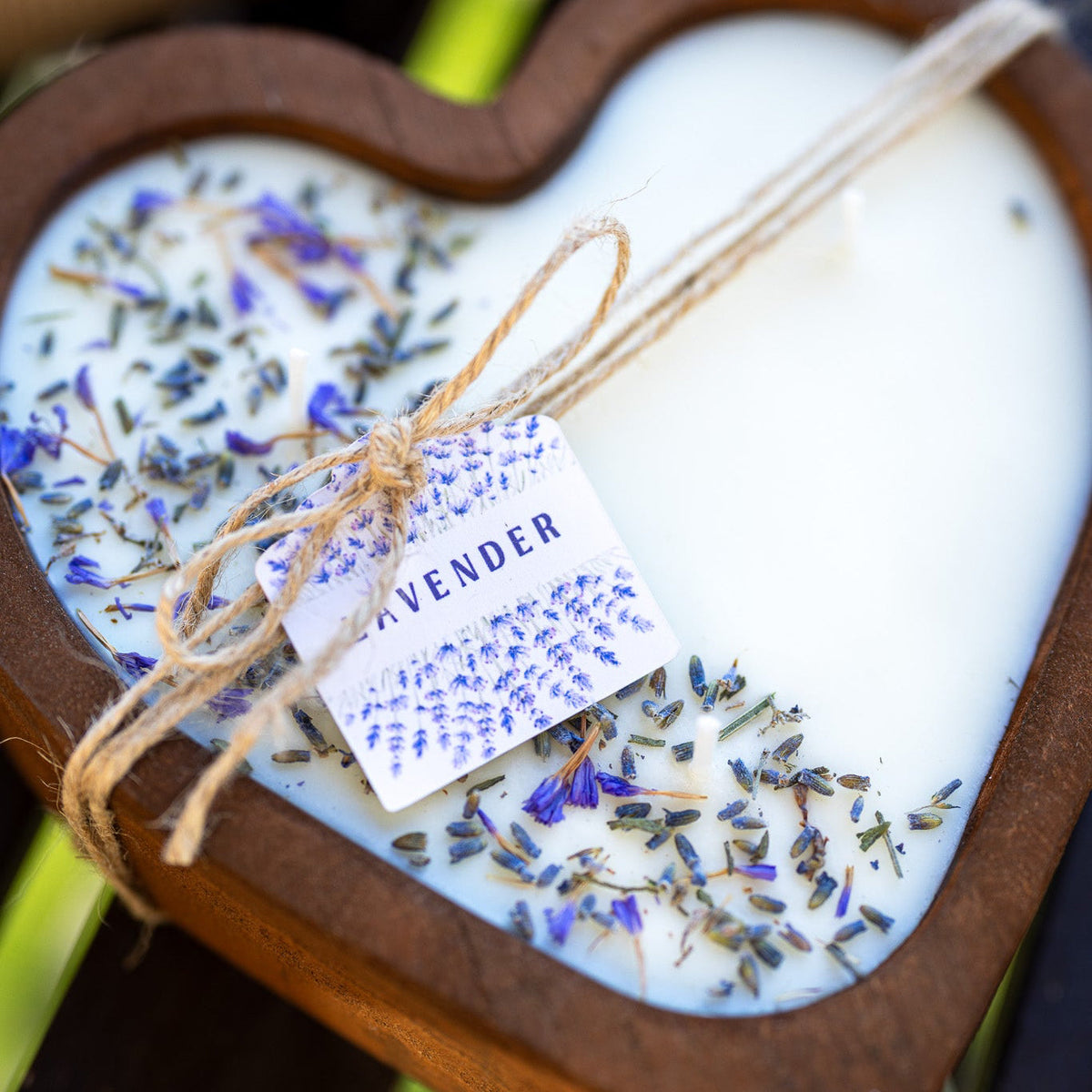 Lavender Heart Dough Bowl Candle