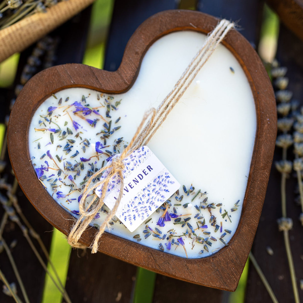 Lavender Heart Dough Bowl Candle