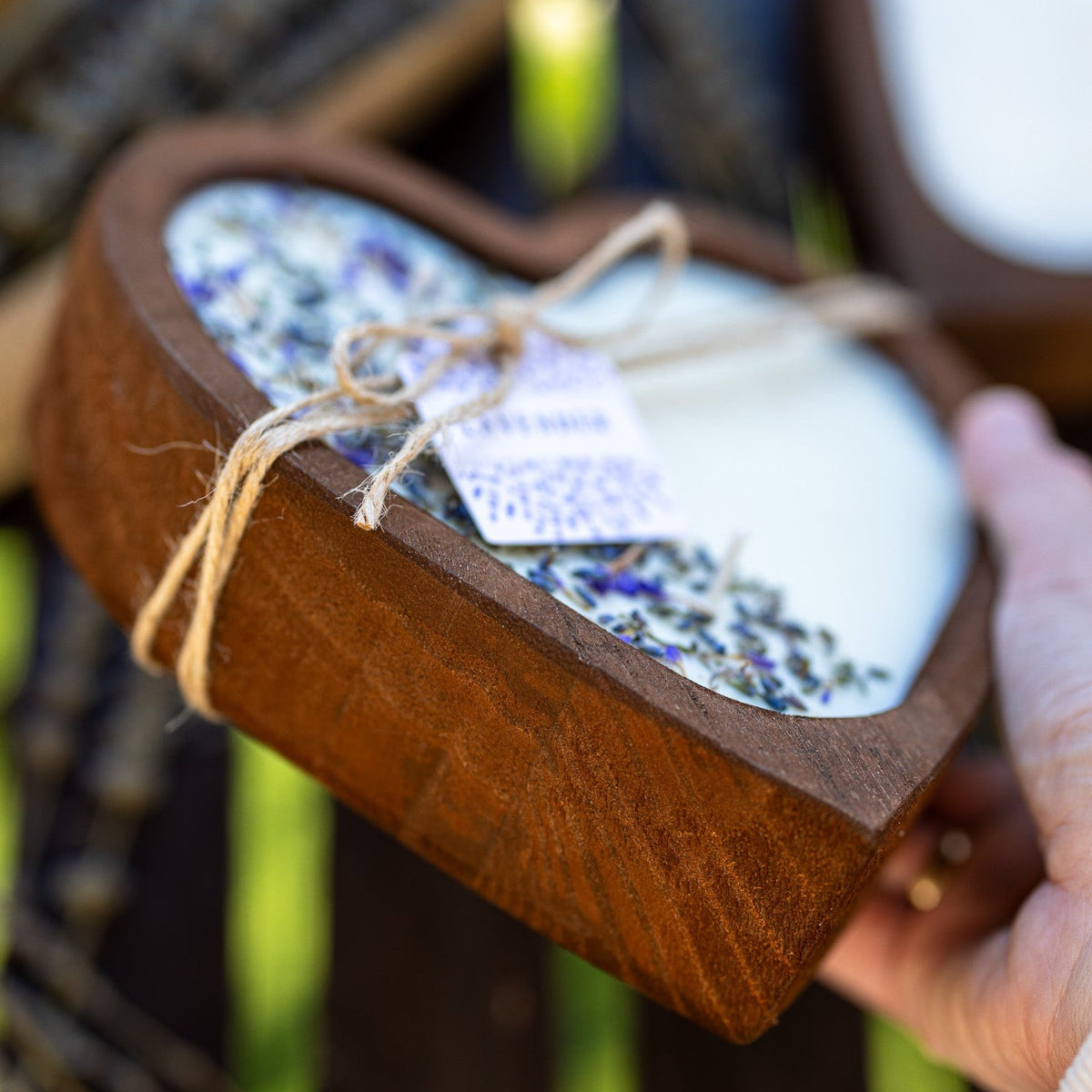 Lavender Heart Dough Bowl Candle