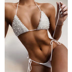 Luxury Pearl Halter Bikini Set