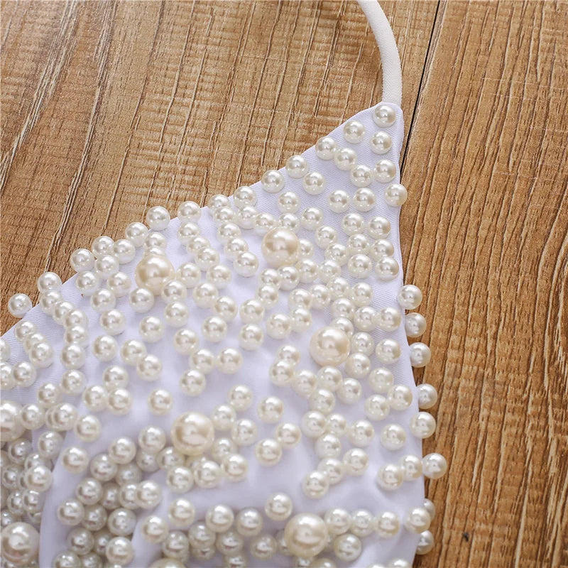 Luxury Pearl Halter Bikini Set