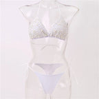 Luxury Pearl Halter Bikini Set