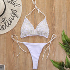 Luxury Pearl Halter Bikini Set