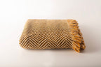 Golden Herringbone Reversible Cotton Throw Blanket