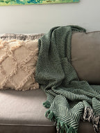 Golden Herringbone Reversible Cotton Throw Blanket