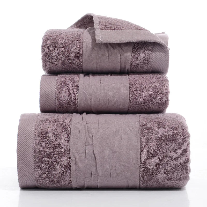 3-Piece Thick Cotton Bath & Face Towel Set