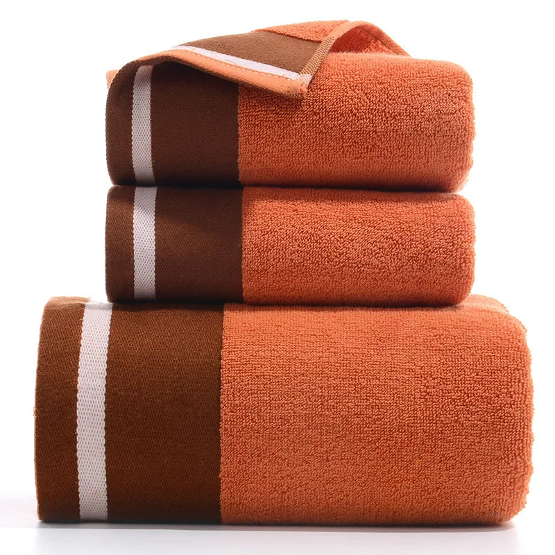 3-Piece Thick Cotton Bath & Face Towel Set