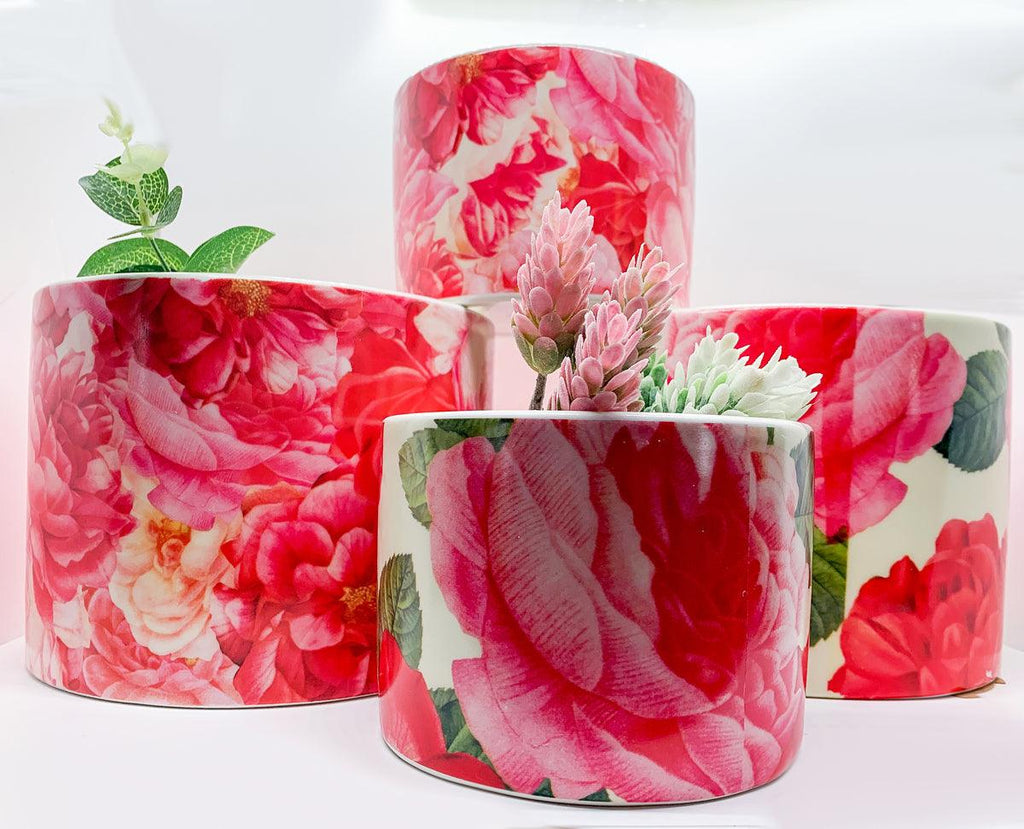Rose Marie Floral Ceramic Cachepot