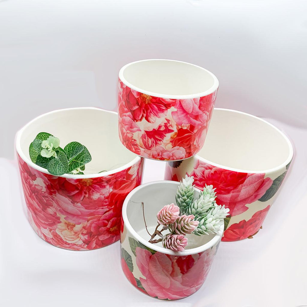 Rose Marie Floral Ceramic Cachepot