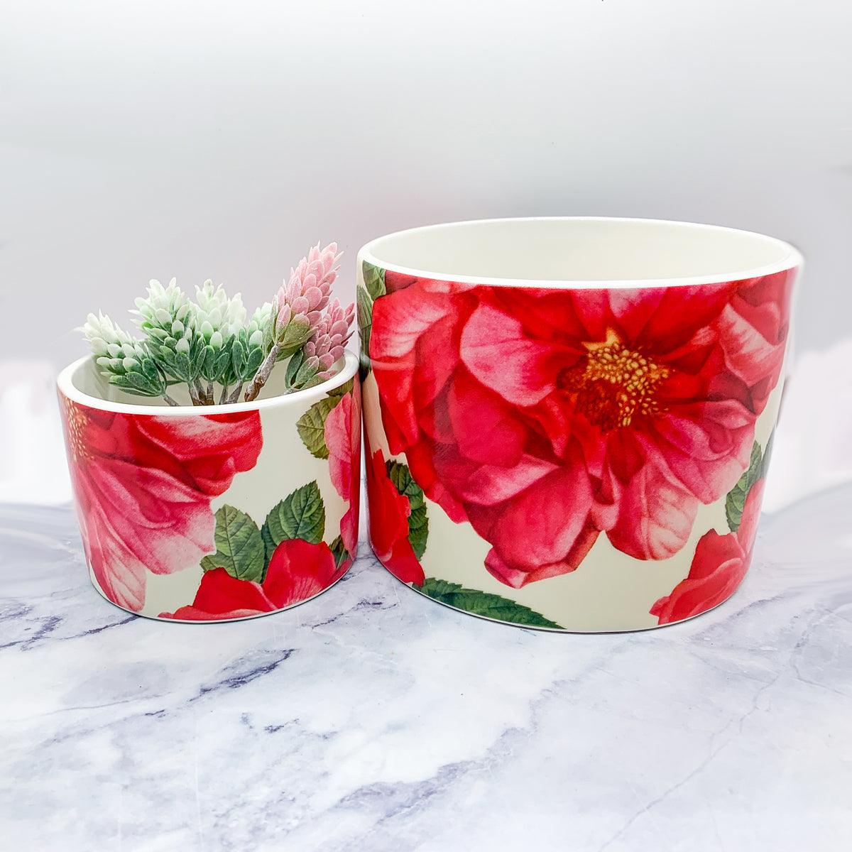 Rose Marie Floral Ceramic Cachepot
