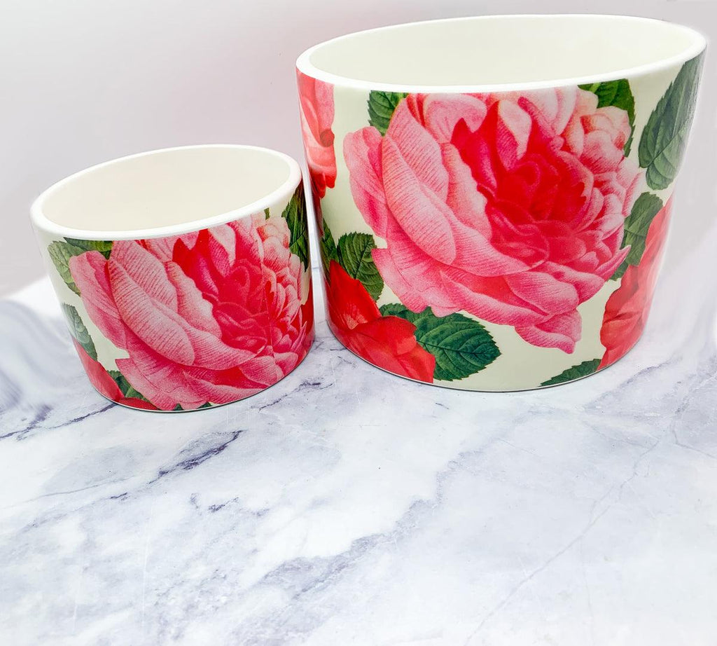 Rose Marie Floral Ceramic Cachepot