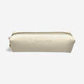Soft PU Leather Pencil Pouch – Gold Zip Utility Case Descripción