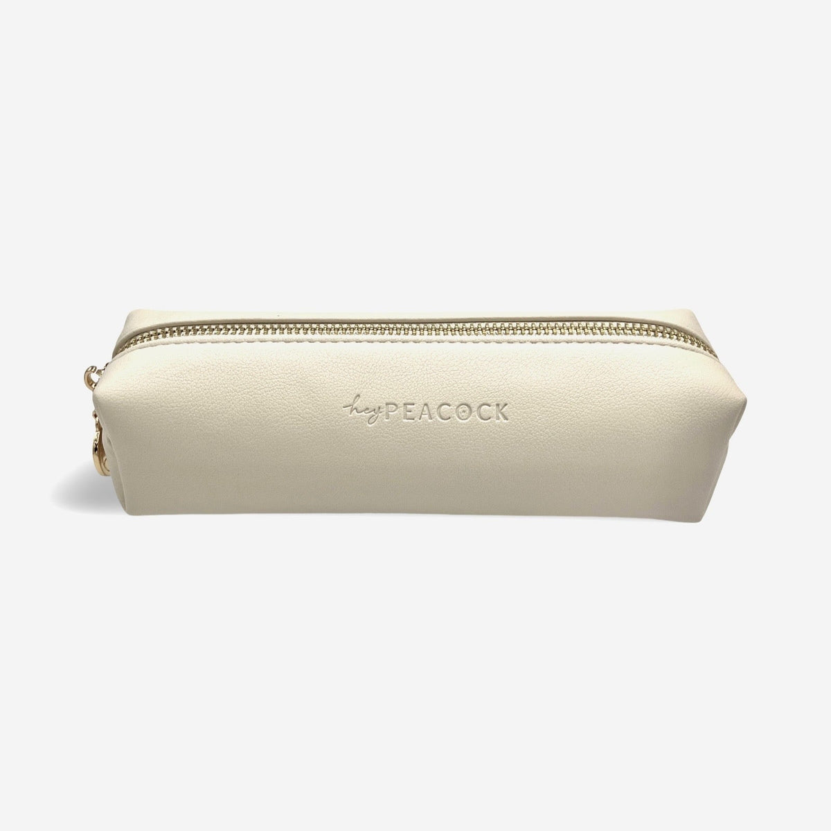 Soft PU Leather Pencil Pouch – Gold Zip Utility Case Descripción