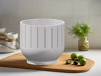 Modern Indoor Planter with Drainage – 3D Printed Fluted Plant Pot, Vertical Ribbed Design, Minimalist Decor Accent, Mid-Bubble