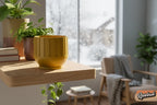 Modern Indoor Planter with Drainage – 3D Printed Fluted Plant Pot, Vertical Ribbed Design, Minimalist Decor Accent, Mid-Bubble