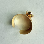 Vintage Italian Custom Pearl Flower Cuff Bracelet