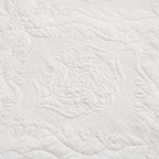 Tache Vanilla Cream Ivory Paisley Damask Stitch Matelassé Cotton Quilt Set (JHW-643)