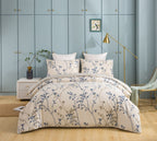 Tache Poplin Cotton Elegant Leaf Vine Cream Beige Duvet Cover (JHW-842)