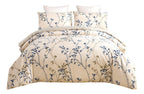 Tache Poplin Cotton Elegant Leaf Vine Cream Beige Duvet Cover (JHW-842)