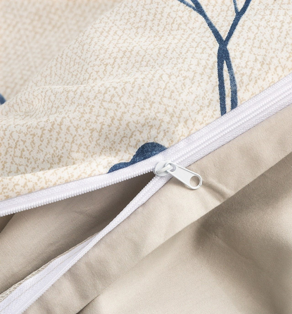 Tache Poplin Cotton Elegant Leaf Vine Cream Beige Duvet Cover (JHW-842)