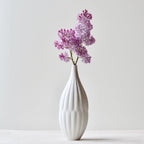 Textured Porcelain Vases White - set of 3