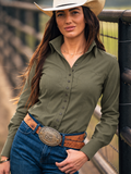Loden Green Cool Ride™ Women’s Western Riding Shirt