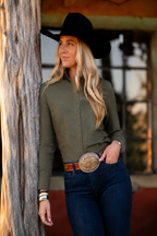 Loden Green Cool Ride™ Women’s Western Riding Shirt