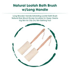 Natural Loofah Bath Brush w/Long Handle.