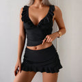 Women’s Ruffled 3-Piece Bikini & Skirt Set