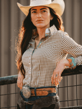 Olive Gingham Women’s Western Shirt | Core Collection