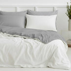 Two-Tone Bamboo Viscose Duvet Cover + 2 Shams Set
