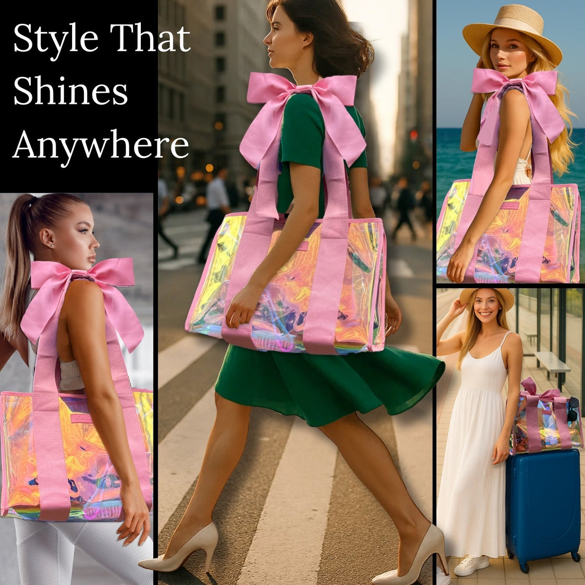 BowMe Prism Bubble Beach Tote with Phone Pouch
