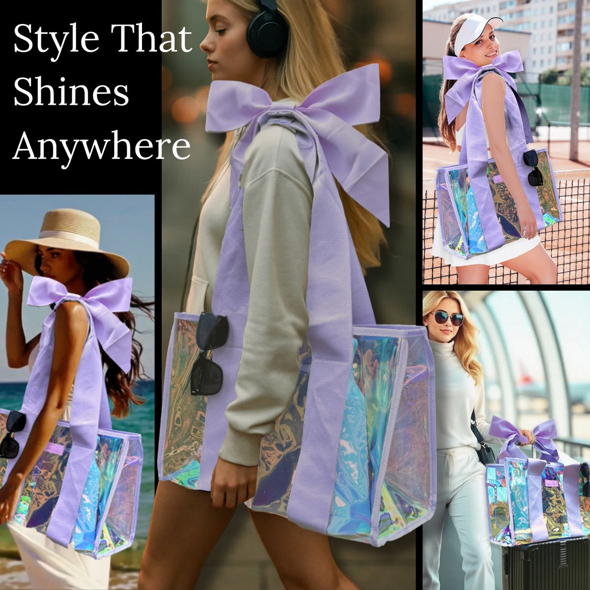 BowMe Prism Bubble Beach Tote with Phone Pouch