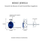 1.2 Carat Lab Created Blue Sapphire Turtle Stud Earrings