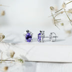 1.2 Carat Lab Created Blue Sapphire Turtle Stud Earrings