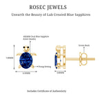 1.2 Carat Lab Created Blue Sapphire Turtle Stud Earrings