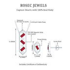 Genuine Ruby and Diamond Dangle jewelry Set