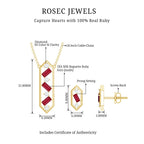 Genuine Ruby and Diamond Dangle jewelry Set
