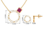 Pink Tourmaline and Diamond Eternity Jewelry Set