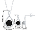 Natural Black Onyx Infinity Jewelry Set for Women
