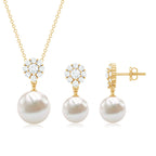 Genuine Freshwater Pearl Flower Jewelry Set for Brides