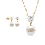 Genuine Freshwater Pearl Flower Jewelry Set for Brides