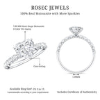 Heart Shape Moissanite Solitaire Engagement Ring With Side Stones