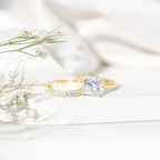 IGI Certified 4 Carat Princess Cut Lab Grown Diamond Solitaire Wedding Ring Set